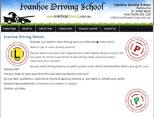 Tablet Screenshot of ivanhoedriving.com.au